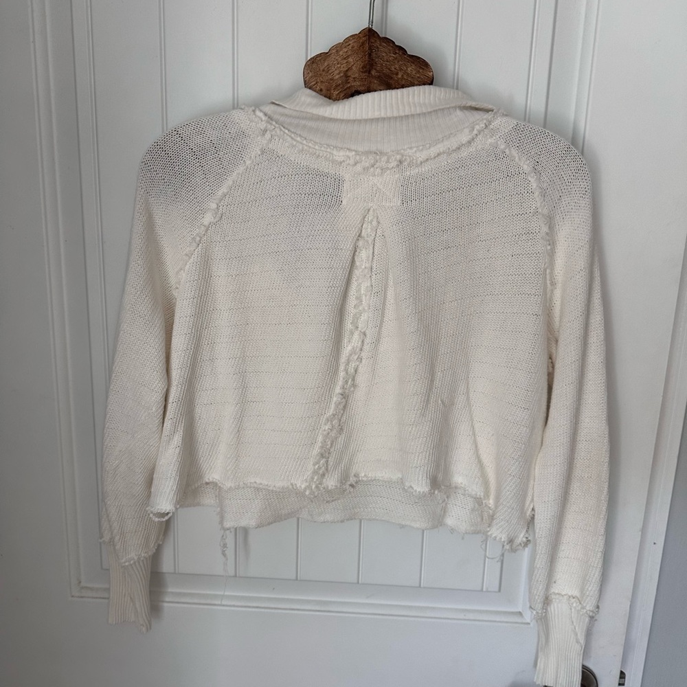 We The Free White Textured Knit crop Top - Picture 4 of 5